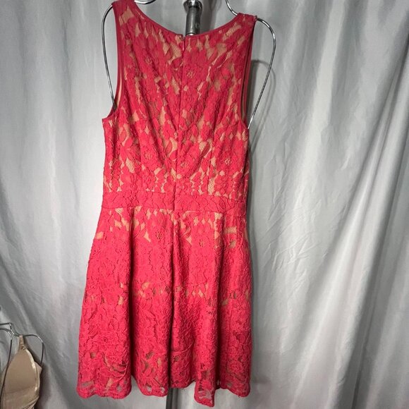 The Limited Coral Lace Fit & Flare Dress | Size 0P | Elegant Cocktail Style - Picture 7 of 8
